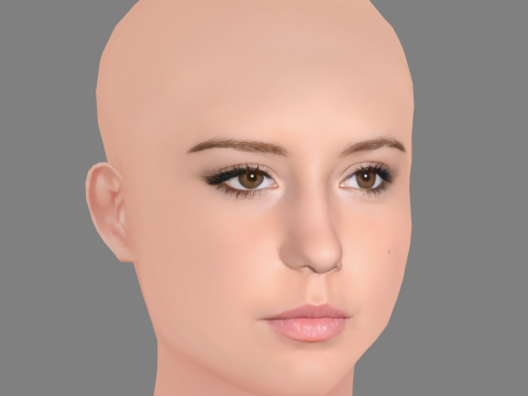 Adele Exarchopoulos Head - No Hair - Low poly head for game 3Dモデル