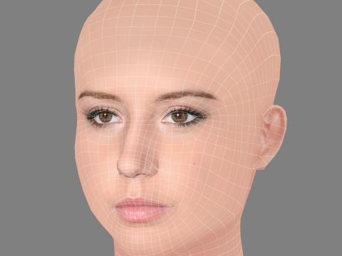 Adele Exarchopoulos Head - No Hair - Low poly head for game 3Dモデル