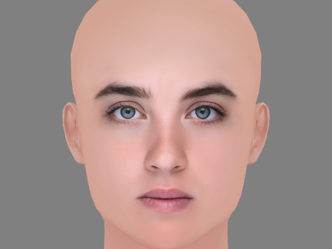 Adele Haenel Head - No Hair - Low poly head for game 3D Модель