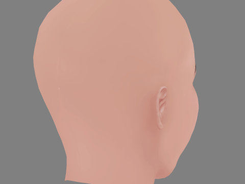 Adele Haenel Head - No Hair - Low poly head for game 3D Модель