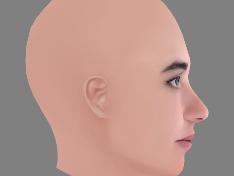Adele Haenel Head - No Hair - Low poly head for game 3D Модель