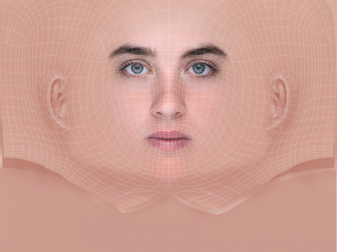 Adele Haenel Head - No Hair - Low poly head for game 3D Модель