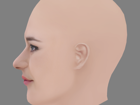 Adele Wismes Head - No Hair - Low poly head for game Model 3D