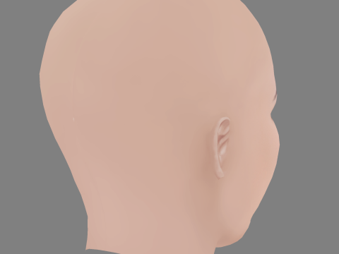 Adele Wismes Head - No Hair - Low poly head for game Model 3D