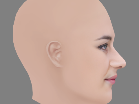 Adele Wismes Head - No Hair - Low poly head for game Model 3D