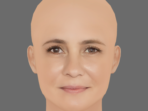 Adriana Esteves Head - No Hair - Low poly head for game 3D Model
