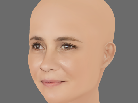 Adriana Esteves Head - No Hair - Low poly head for game 3D Model