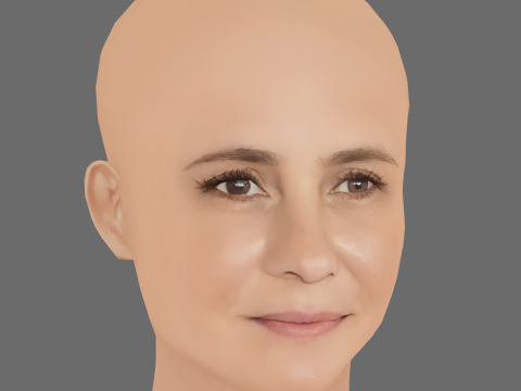 Adriana Esteves Head - No Hair - Low poly head for game 3D Model
