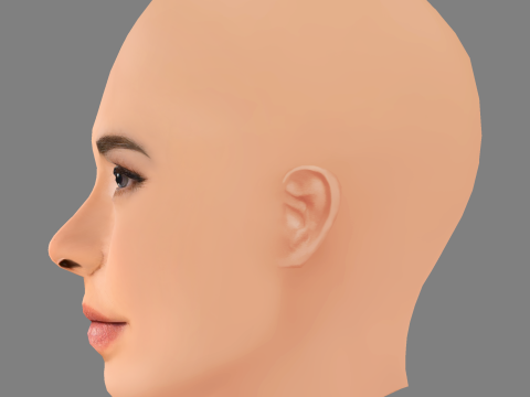 Adriana Louvier Head - No Hair - Low poly head for game Modello 3D