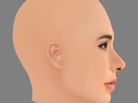 Adriana Louvier Head - No Hair - Low poly head for game Modello 3D