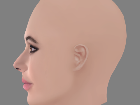 Adriana Ugarte Head - 无头发 - 低聚游戏头 3D 模型