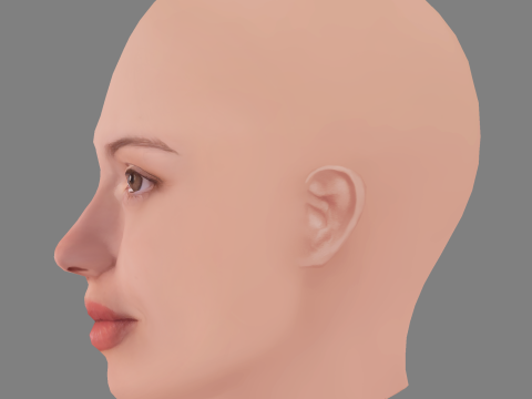 Agatha Moreira Head - No Hair - Low poly head for game Modello 3D