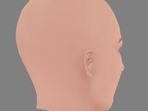 Agatha Moreira Head - No Hair - Low poly head for game Modello 3D