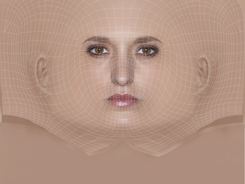 Agathe Rousselle Head - No Hair - Low poly head for game 3D Model