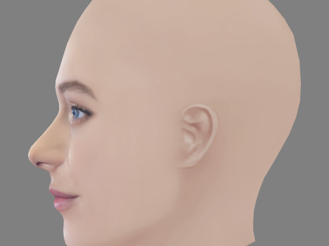 Aglaya Tarasova Head - No Hair - Low poly head for game Modello 3D
