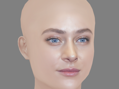 Aglaya Tarasova Head - No Hair - Low poly head for game Modello 3D