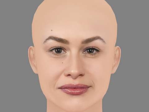 Aida Folch Head - No Hair - Low poly head for game 3D 模型