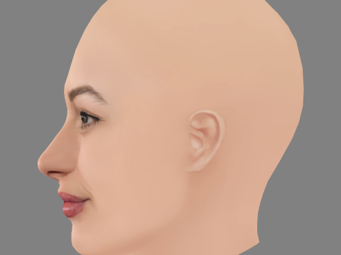 Aida Folch Head - No Hair - Low poly head for game 3D 模型