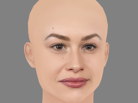 Aida Folch Head - No Hair - Low poly head for game 3D 模型