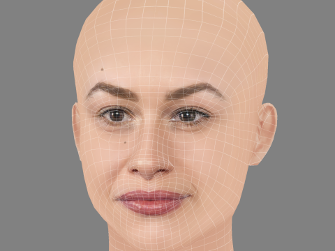 Aida Folch Head - No Hair - Low poly head for game 3D 模型
