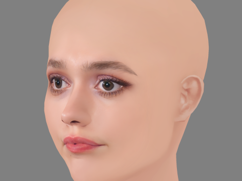 Aimee Lou Wood Head - No Hair - Low poly head for game 3D मॉडल