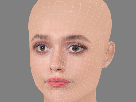 Aimee Lou Wood Head - No Hair - Low poly head for game 3D मॉडल