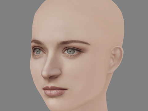 Airlie Dodds Head - No Hair - Low poly head for game 3D Модель