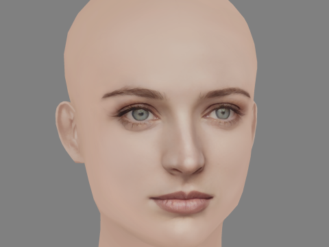 Airlie Dodds Head - No Hair - Low poly head for game 3D Модель