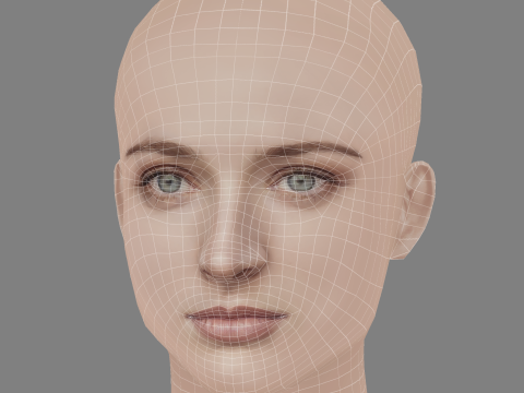 Airlie Dodds Head - No Hair - Low poly head for game 3D Модель