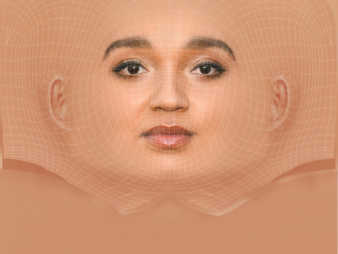 Aisha Dee Head - No Hair - Low poly head for game 3D-Modell