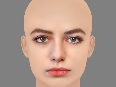Alba Gaia Bellugi Head - No Hair - Low poly head for game 3D 모델