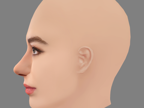 Alba Gaia Bellugi Head - No Hair - Low poly head for game 3D 모델