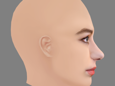Alba Gaia Bellugi Head - No Hair - Low poly head for game 3D 모델