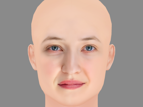 Alba Rohrwacher Head - No Hair - Low poly head for game Modelo 3D