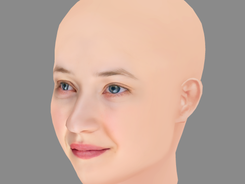 Alba Rohrwacher Head - No Hair - Low poly head for game Modelo 3D