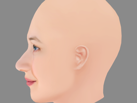 Alba Rohrwacher Head - No Hair - Low poly head for game Modelo 3D