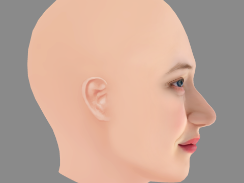 Alba Rohrwacher Head - No Hair - Low poly head for game Modelo 3D