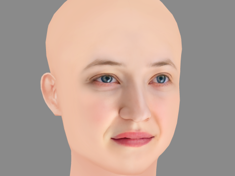 Alba Rohrwacher Head - No Hair - Low poly head for game Modelo 3D