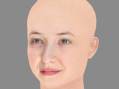 Alba Rohrwacher Head - No Hair - Low poly head for game Modelo 3D