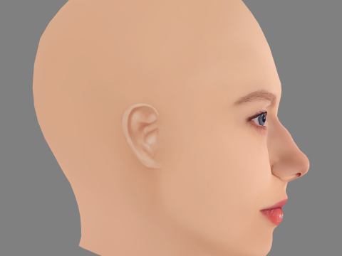 Aleksandra Bortich Head - No Hair - Low poly head for game Modello 3D