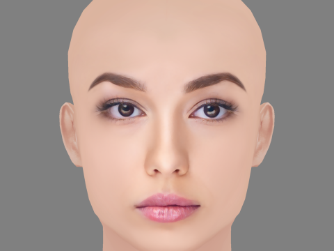 Alexis Whelan Head - No Hair - Low poly head for game 3D 모델