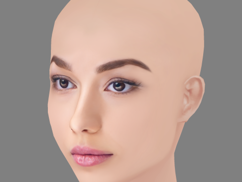 Alexis Whelan Head - No Hair - Low poly head for game 3D 모델