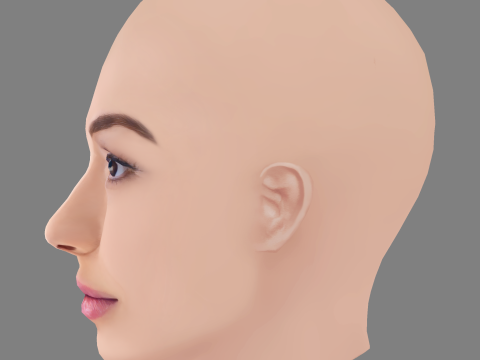 Alexis Whelan Head - No Hair - Low poly head for game 3D 모델