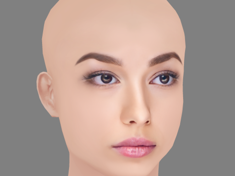 Alexis Whelan Head - No Hair - Low poly head for game 3D 모델
