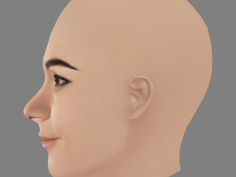 Alice Braga Head - No Hair - Low poly head for game 3D Model