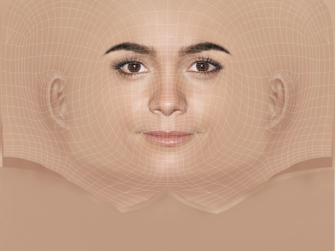 Alice Braga Head - No Hair - Low poly head for game 3D Model