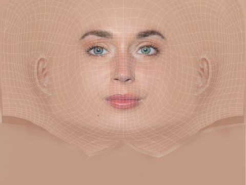 Alice Isaaz Head - No Hair - Low poly head for game 3D Model