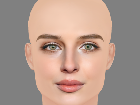 Alice Pagani Head - No Hair - Low poly head for game 3D 모델
