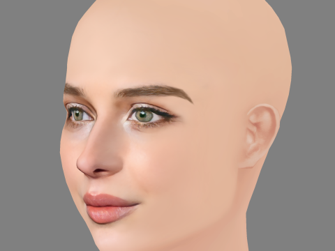 Alice Pagani Head - No Hair - Low poly head for game 3D 모델