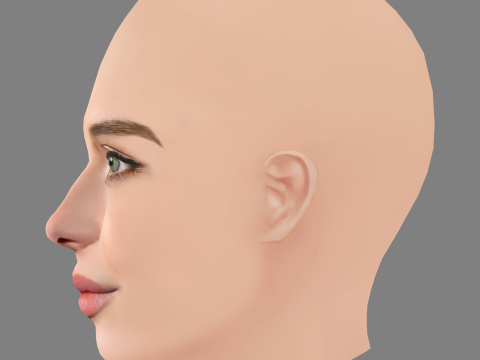 Alice Pagani Head - No Hair - Low poly head for game 3D 모델